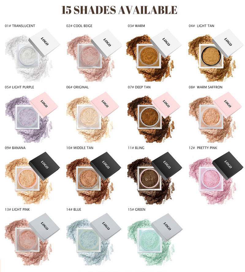 图片[5]-Custom Face Oil Control Loose Powder Vegan Waterproof Spf Cosmetics Private Label Pink Makeup Loose Setting Powder