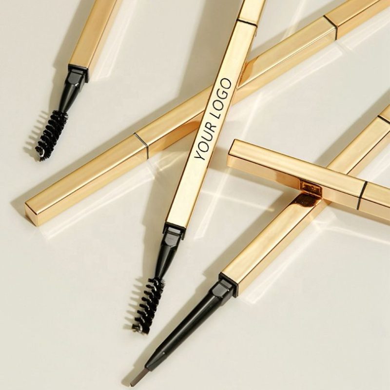 Gold Eyebrow Pencils Slim Waterproof Private Label Eyebrow Pencil Waterproof Thin Eye Brow Pencil Private Label Custom-Hengya Group | Taya (Guangdong) Biotechnology Co., Ltd.