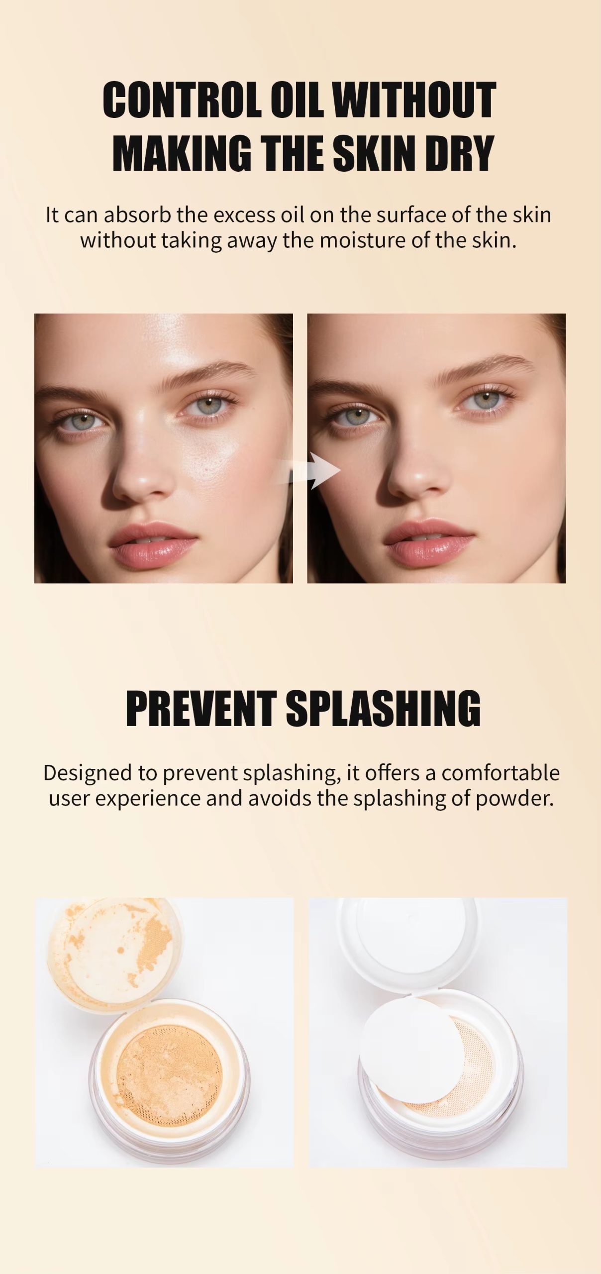 图片[8]-Women's Long-Lasting Waterproof Powder Oil Control Concealer Dry Wet Dual-Use Moisturizing Makeup Setting Loose Powder