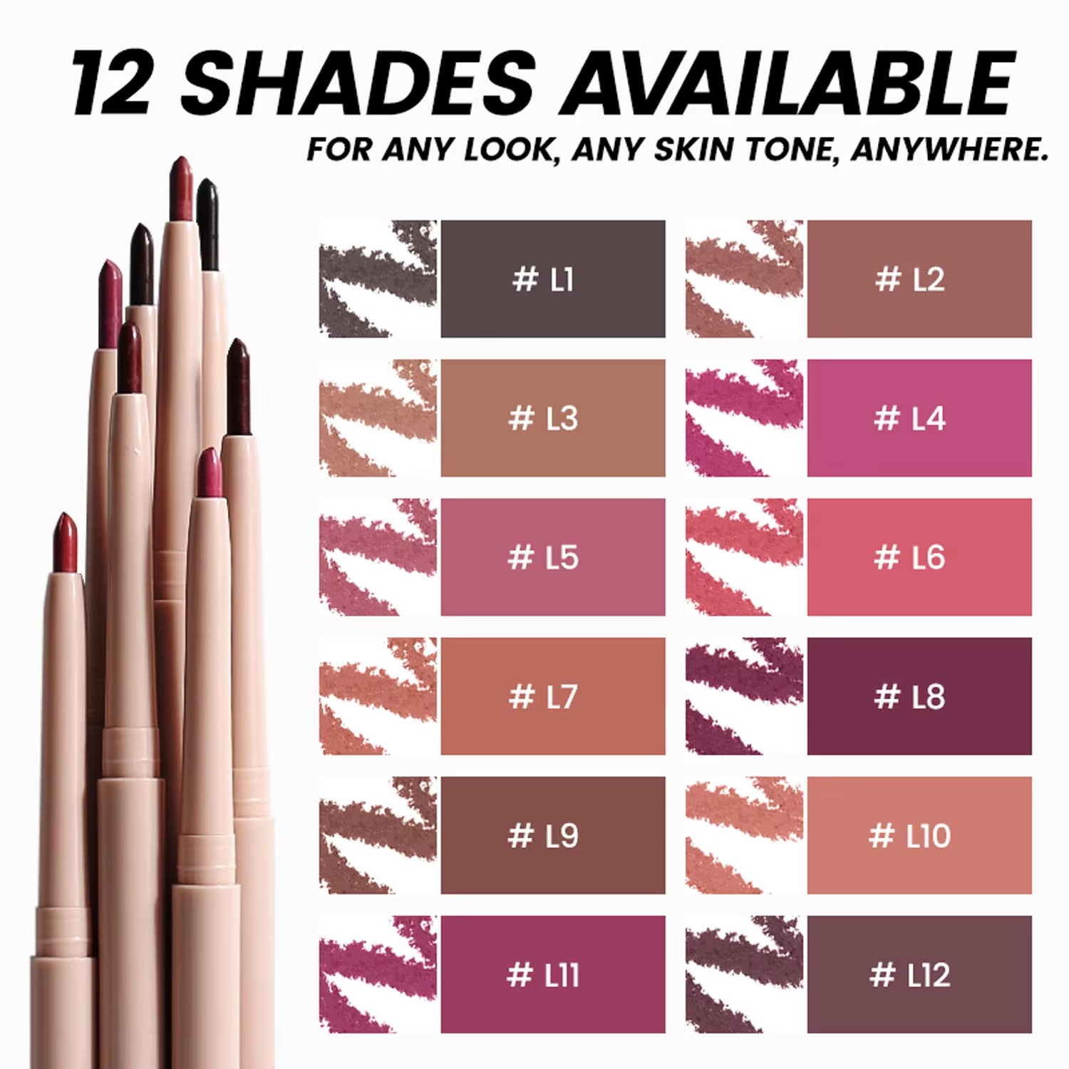 图片[5]-Smooth Lip Contour 12 Colors Matte Waterproof Lip Pencil Customized Logo Factory Low MOQ