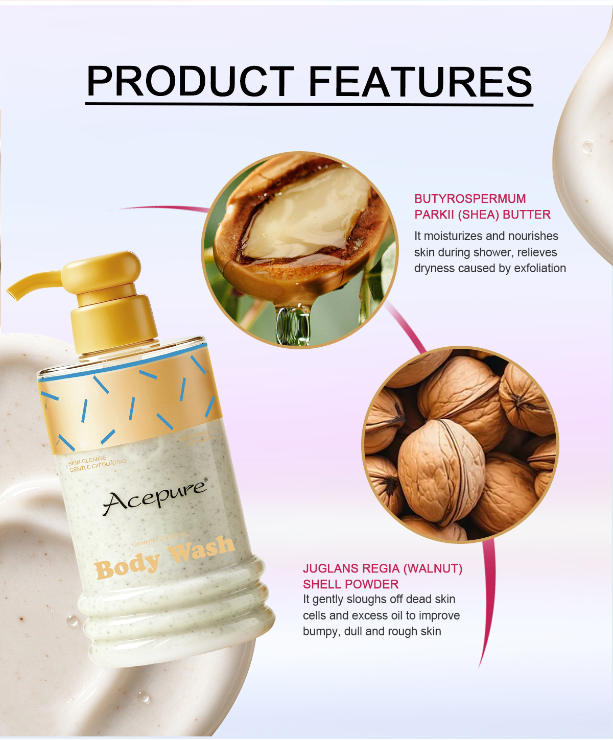 图片[5]-Body Gel Body scrub Nourishing Cleansing Refreshing Foam Bath Shower Gel 2in1