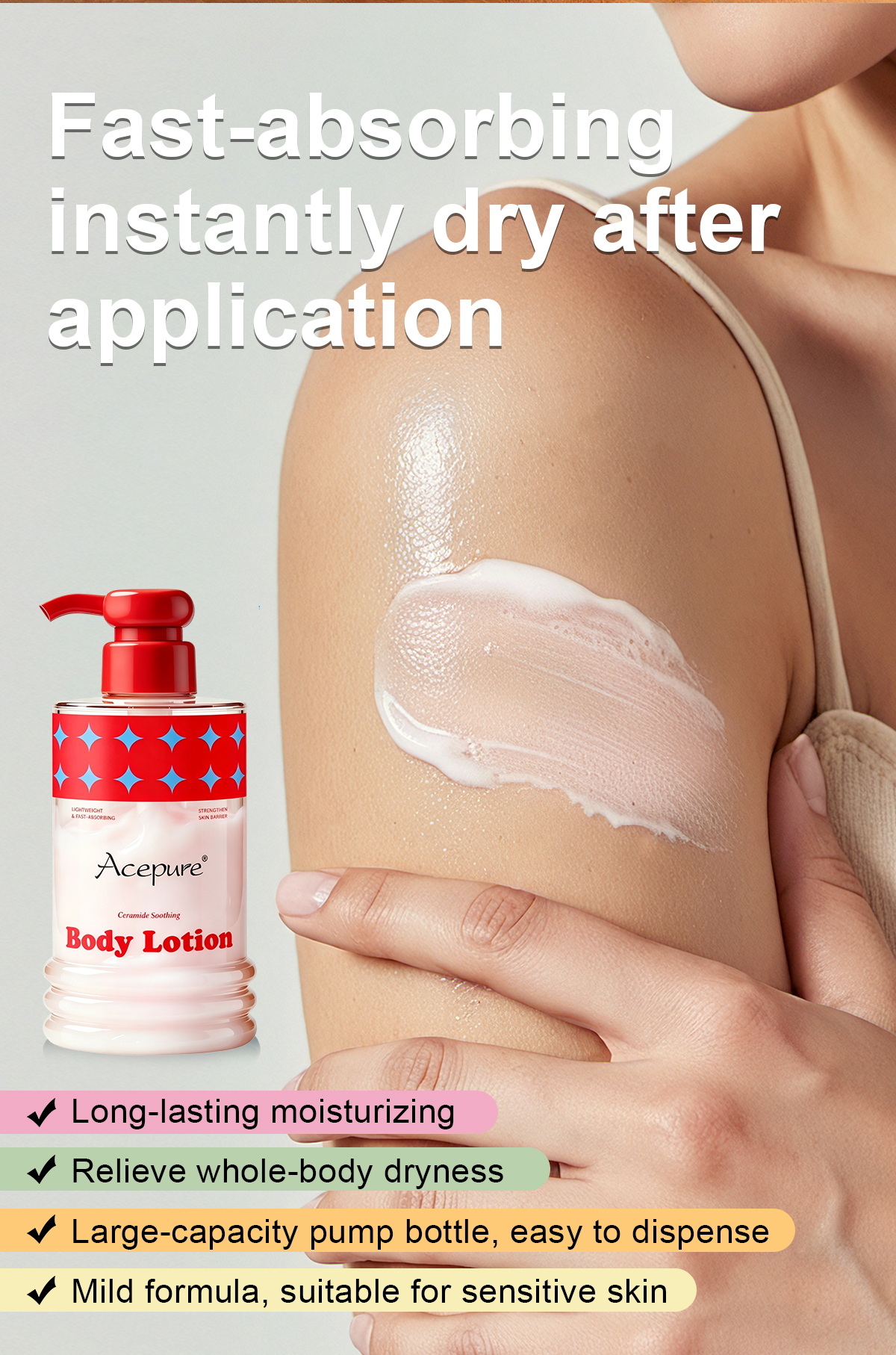 图片[2]-OEM Organic Natural Ceramide Milk Body Lotion Soothing Brighten Whitening Chinese Skin Care Private Label Custom Logo Manufacturer for Sensitive Dry Skin