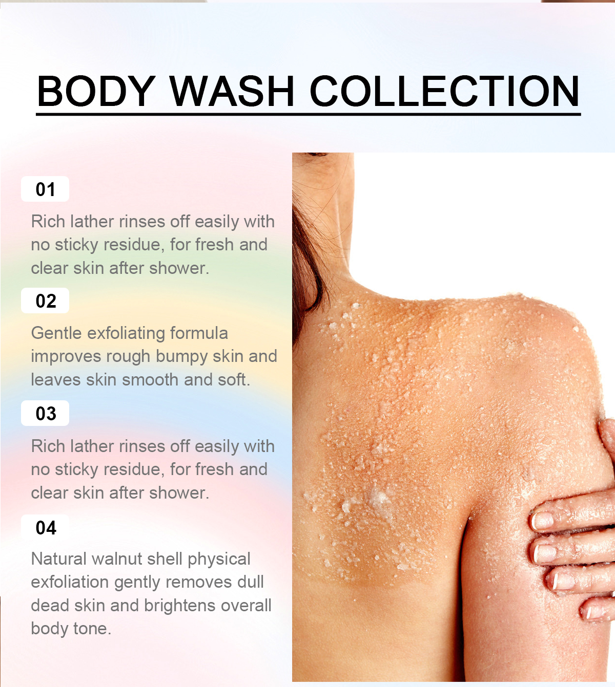 图片[3]-Body Gel Body scrub Nourishing Cleansing Refreshing Foam Bath Shower Gel 2in1