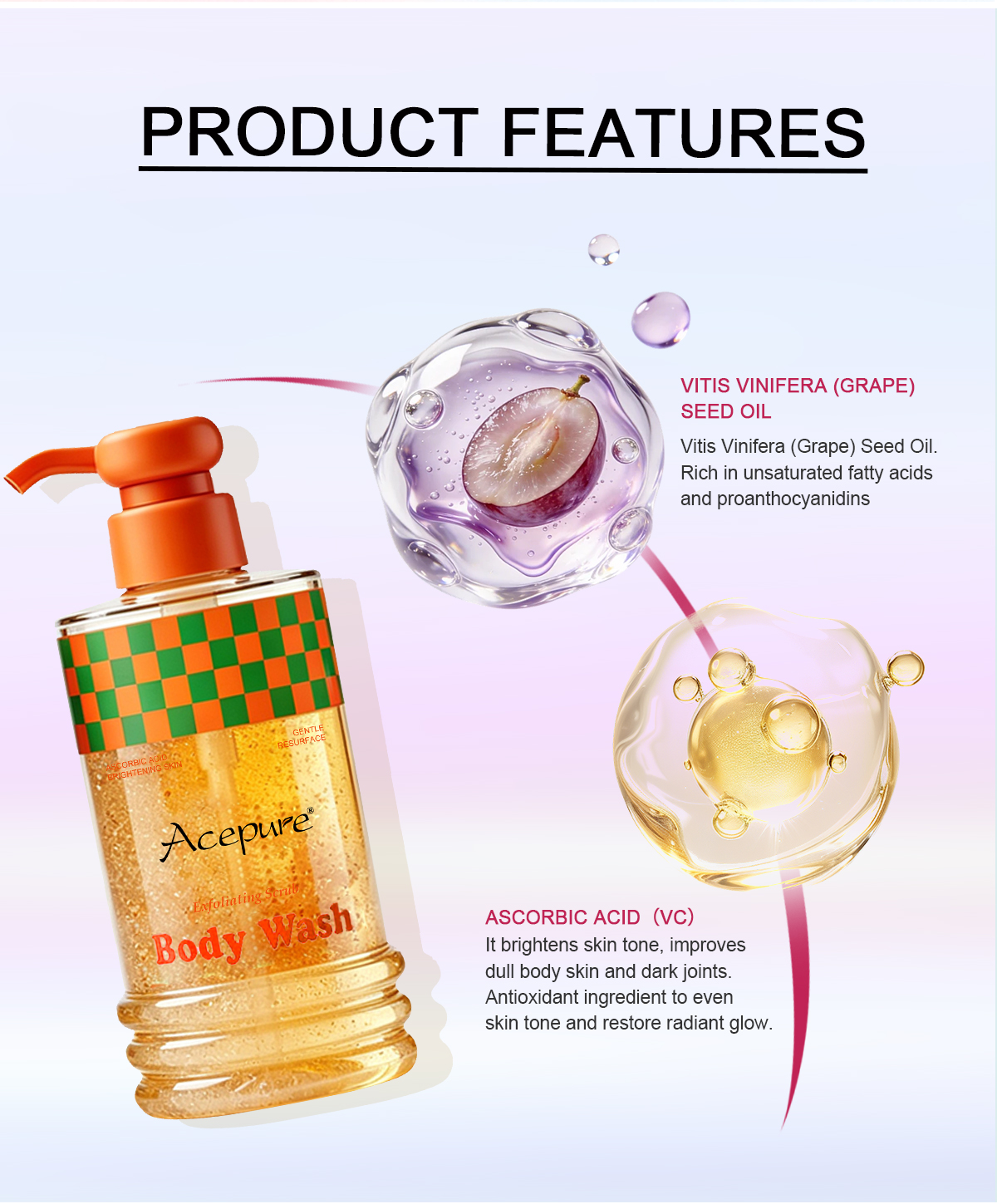 图片[5]-PrivateLabel Moisturizing Skin Body Wash Exfoliating and Whitening Shower Gel
