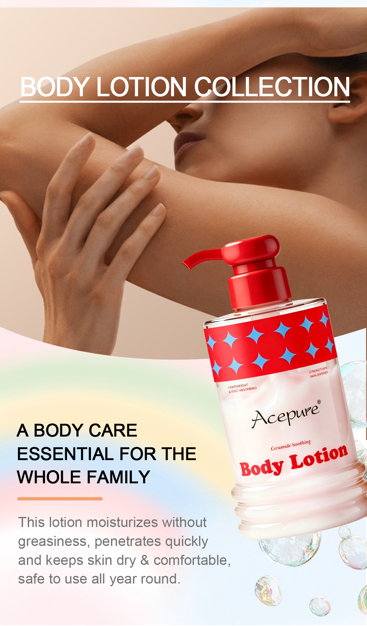 图片[4]-OEM Organic Natural Ceramide Milk Body Lotion Soothing Brighten Whitening Chinese Skin Care Private Label Custom Logo Manufacturer for Sensitive Dry Skin