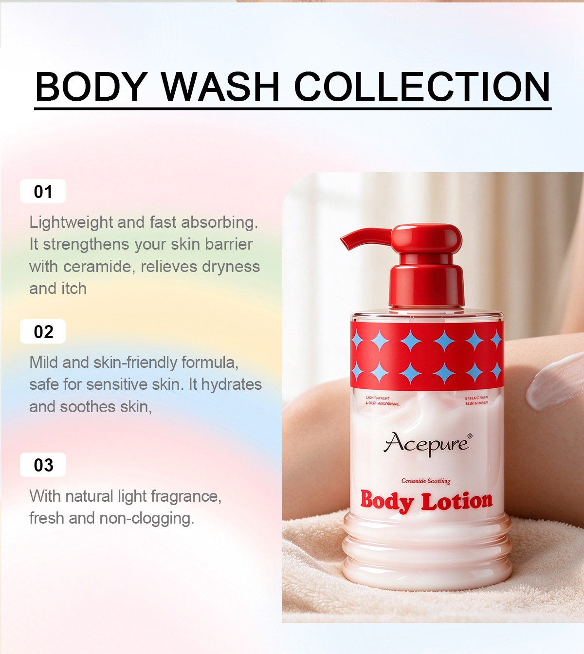 图片[3]-OEM Organic Natural Ceramide Milk Body Lotion Soothing Brighten Whitening Chinese Skin Care Private Label Custom Logo Manufacturer for Sensitive Dry Skin