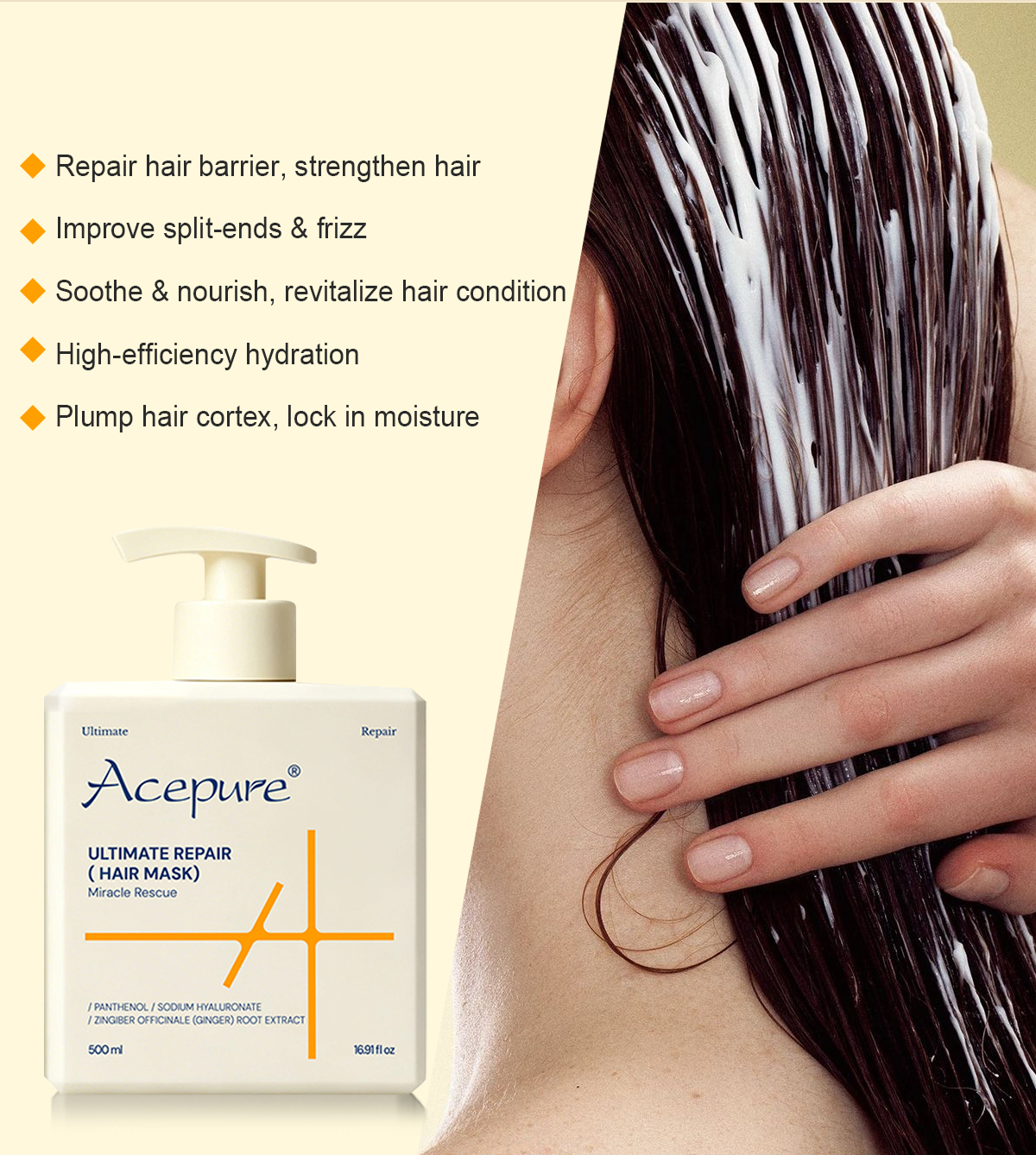 图片[4]-Acepure Ginger Amino Acid Hair Mask-Deep Nourishing Repair Moisturizing Oil-Control Dry Damaged Frizzy Hair